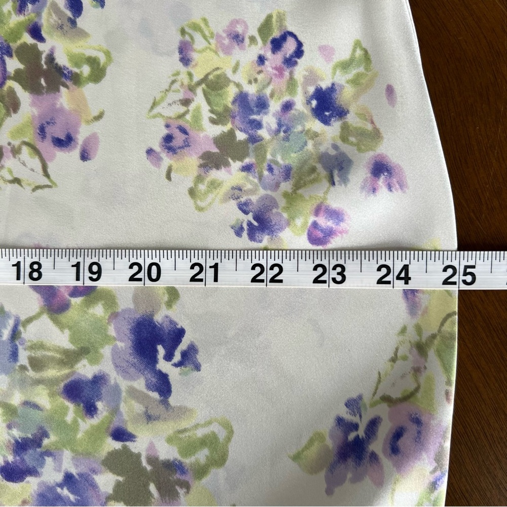 Natori for Saks Fifth Avenue Cream and Purple Floral Print Slip Dress Chemise 1X - Picture 7 of 16